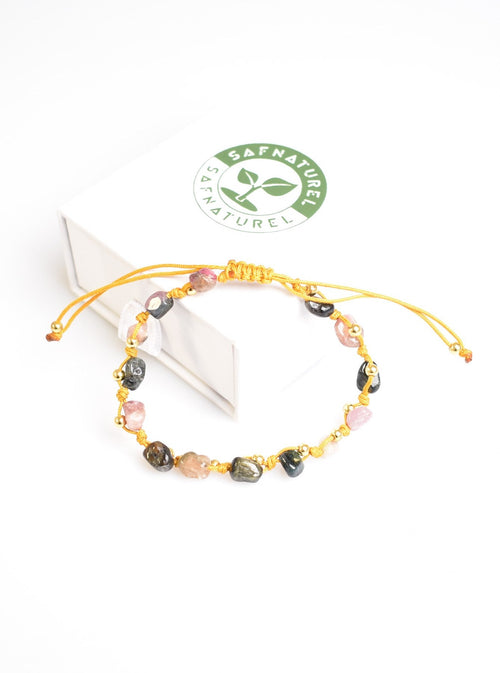 Turmalin Tek Sıra Makrome Tasarım Bileklik