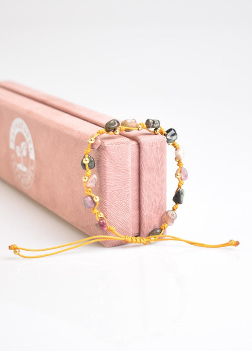 Turmalin Tek Sıra Makrome Tasarım Bileklik