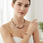 Oğlak Burcu Doğal Taş Gümüş Kapamalı Kolye Bileklik Seti - Görsel 1 - Safnaturel