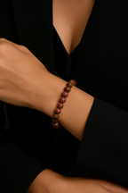 Wenge Wood - Rose Wood - Tiger Eye Natural Stone Bracelet