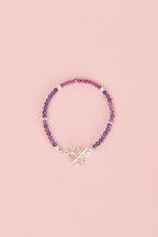 Ruby - Amethyst Natural Stone 925 Sterling Silver Closure Bracelet - Moonlight Collection