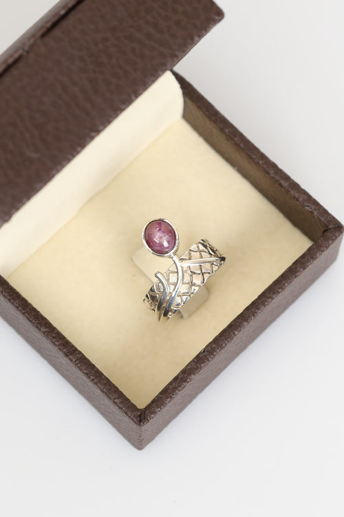 Yakut Doğal Taş 925 Ayar Gümüş Yüzük