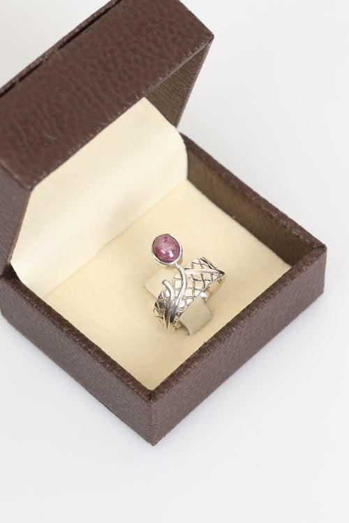 Yakut Doğal Taş 925 Ayar Gümüş Yüzük