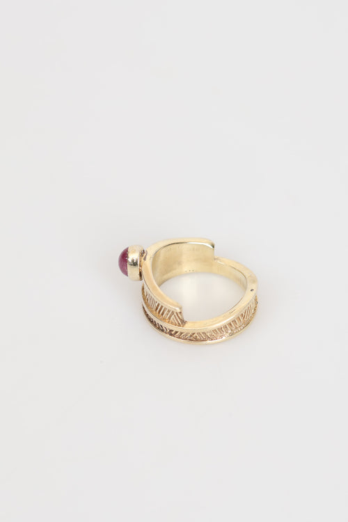 Yakut Doğal Taş 925 Ayar Gümüş Yüzük