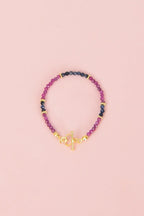 Ruby - Sapphire Natural Stone 925 Sterling Silver Closure Bracelet - Moonlight Collection