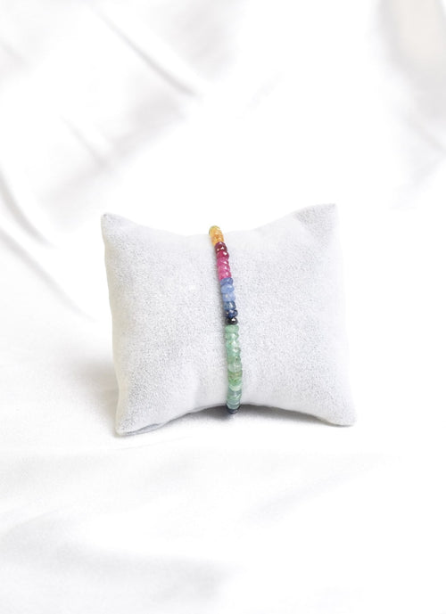 Ruby Emerald Sapphire Necklace Bracelet Set