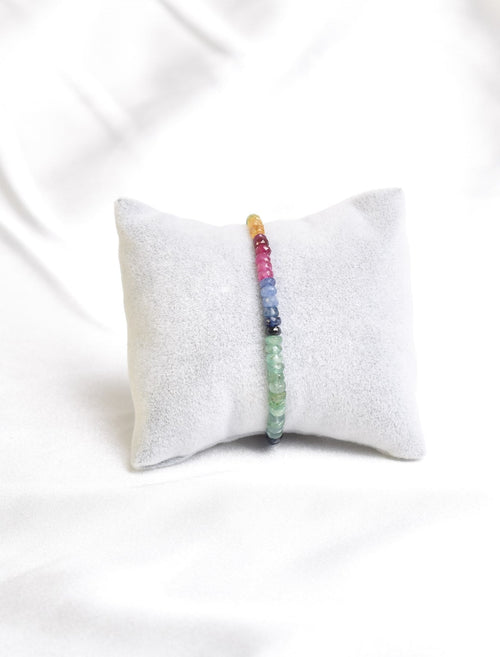 Ruby Emerald Sapphire Necklace Bracelet Set