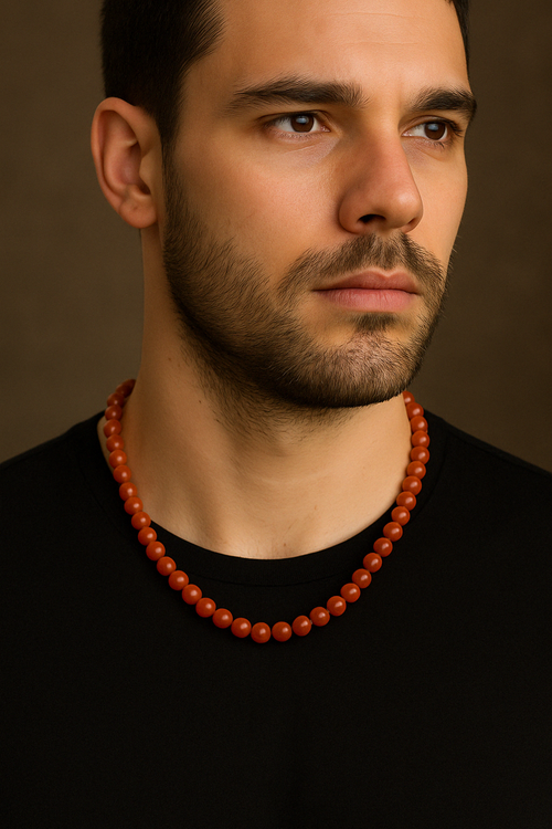 Yemen Akiği 8 mm Dizi Doğal Taş Kolye