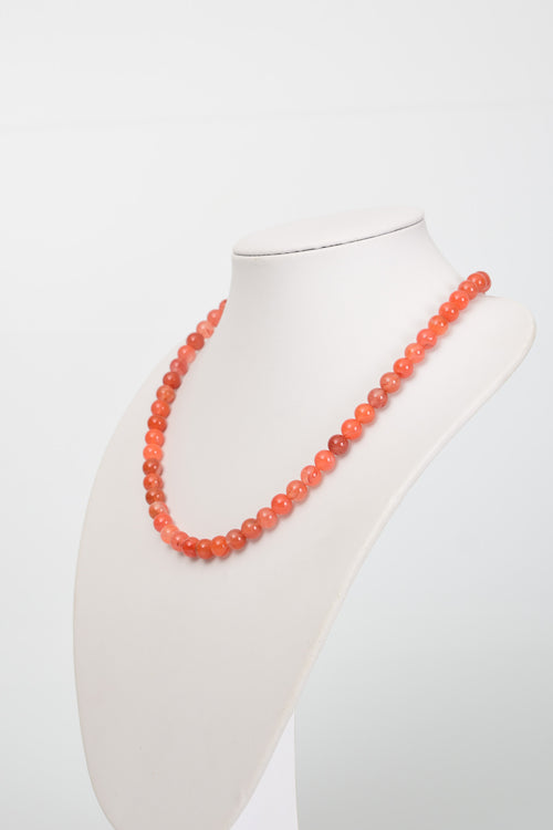 Yemen Akik Doğal Taş Dizi Kolye 8 mm