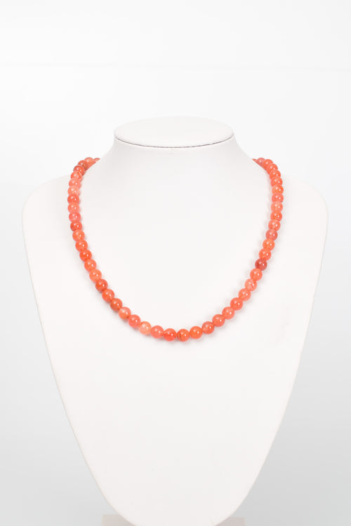 Yemen Akik Doğal Taş Dizi Kolye 8 mm