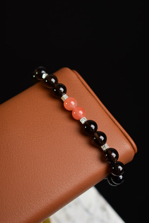 Yemen Akik - Dumanlı Kuvars - Obsidyen Doğal Taş Gümüş Unisex Bileklik