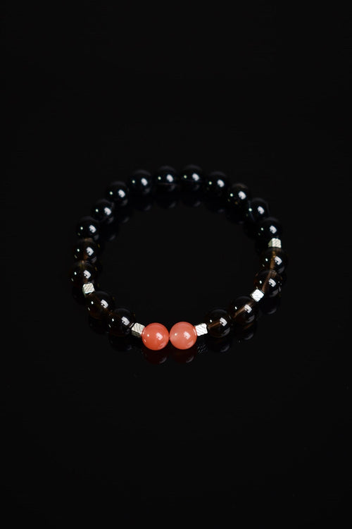 Yemen Akik - Dumanlı Kuvars - Obsidyen Doğal Taş Gümüş Unisex Bileklik