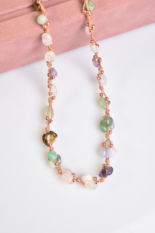 Yengeç Burcu Doğal Taş Makrome Kolye