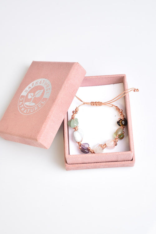 Yengeç Burcu Makrome Tasarım Doğal Taş Bileklik