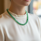 Yeşil Aventurin 8 mm Düğümlü Doğal Taş Kolye