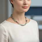 Yeşil Florit 8 mm Düğümlü Doğal Taş Kolye