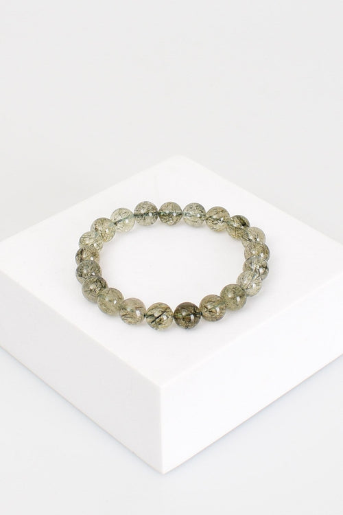 Yeşil Turmalin Kuvars Doğal Taş Bileklik 8 mm