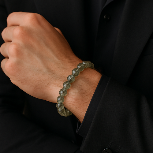 Yeşil Turmalin Kuvars Doğal Taş Bileklik 8 mm