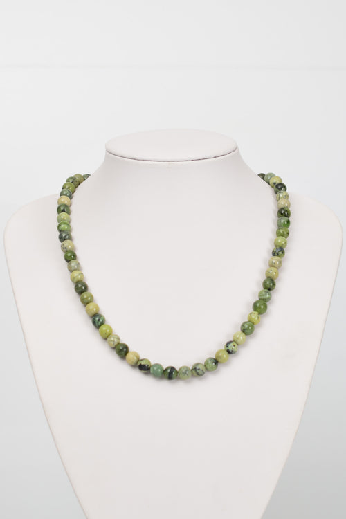 Yeşim Serpantin Doğal Taş Dizi Kolye 8 mm