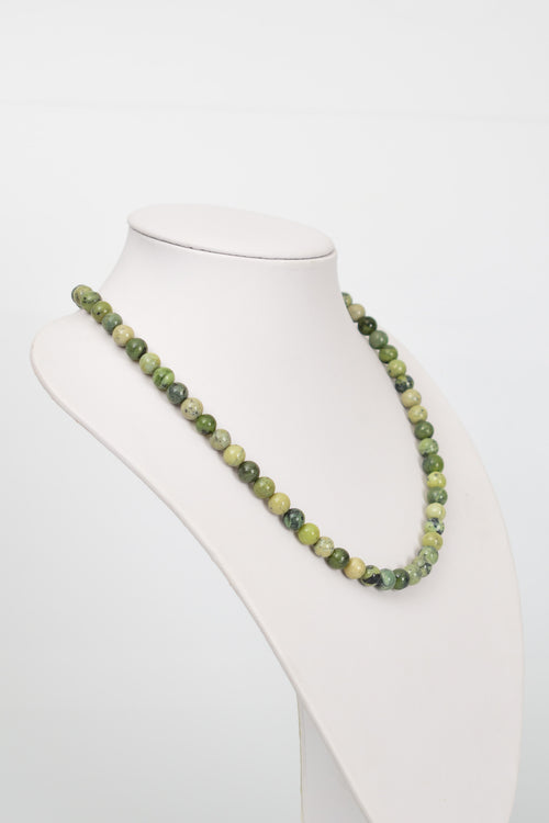 Yeşim Serpantin Doğal Taş Dizi Kolye 8 mm