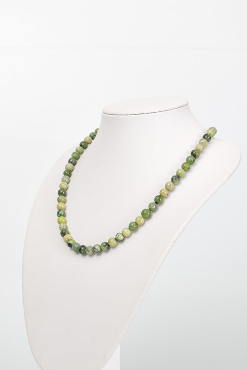 Yeşim Serpantin Doğal Taş Dizi Kolye 8 mm