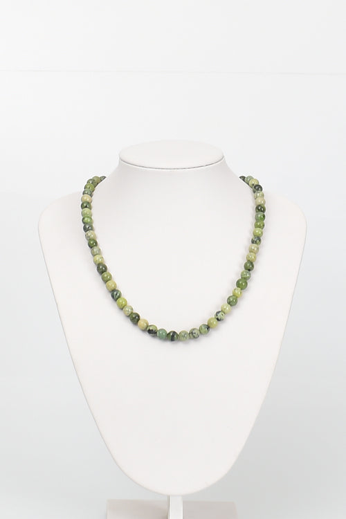 Yeşim Serpantin Doğal Taş Dizi Kolye 8 mm