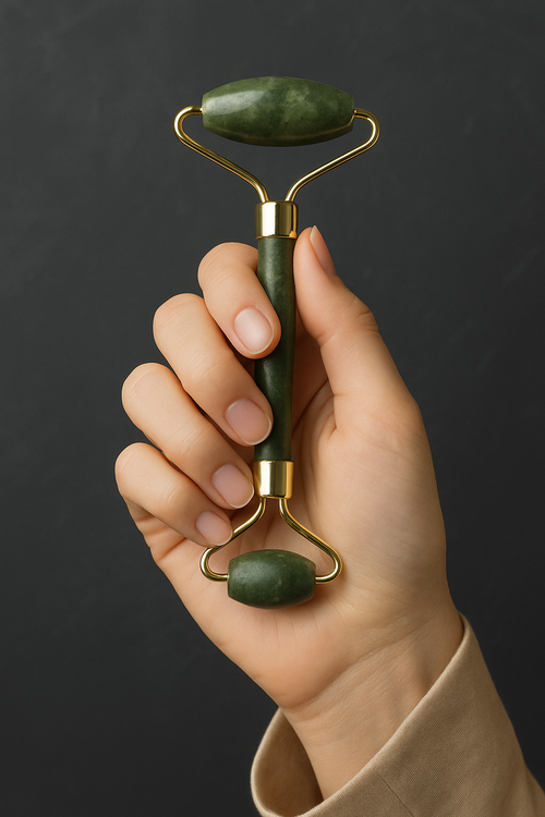 Yeşim (Serpantin) Doğal Taşı Roller Yüz ve Vücut Masaj Aleti