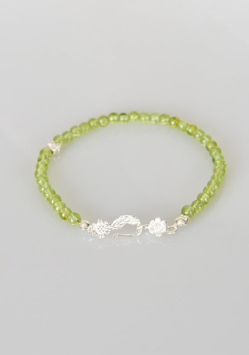 Zebercet Doğal Taş 925 Ayar Gümüş Kapama Bileklik - Ayışığı Koleksiyonu