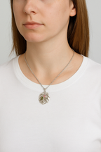 Zebercet Doğal Taş 925 Ayar Gümüş Kolye