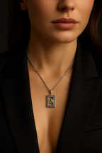 Zebercet Doğal Taş 925 Ayar Gümüş Kolye