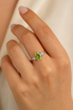 Zebrecet - Elmas Doğal Taş 925 Ayar Gümüş Yüzük ( 1.98 - 0.15 Carat )