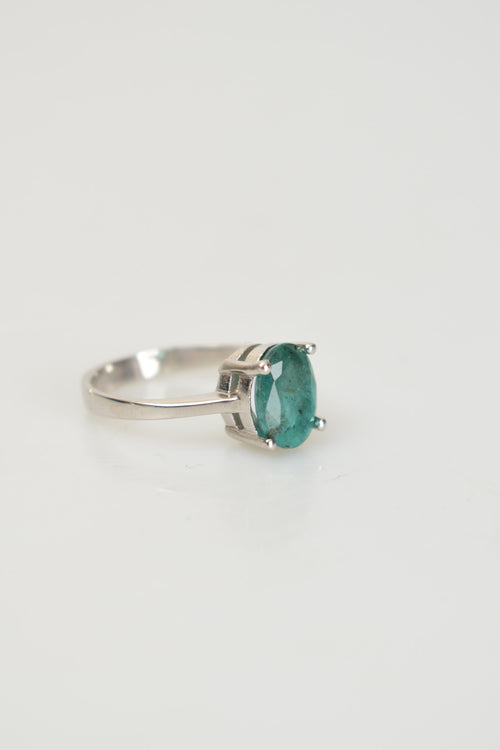 Emerald Natural Stone 925 Sterling Silver Ring