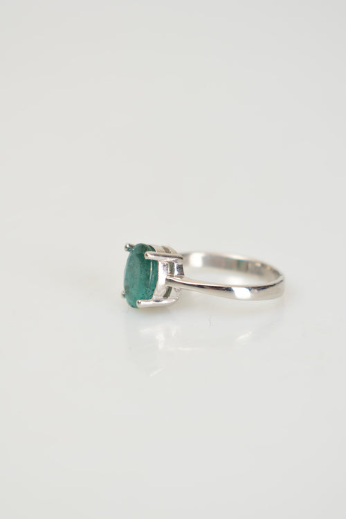 Emerald Natural Stone 925 Sterling Silver Ring