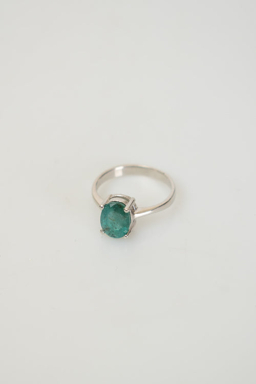 Emerald Natural Stone 925 Sterling Silver Ring