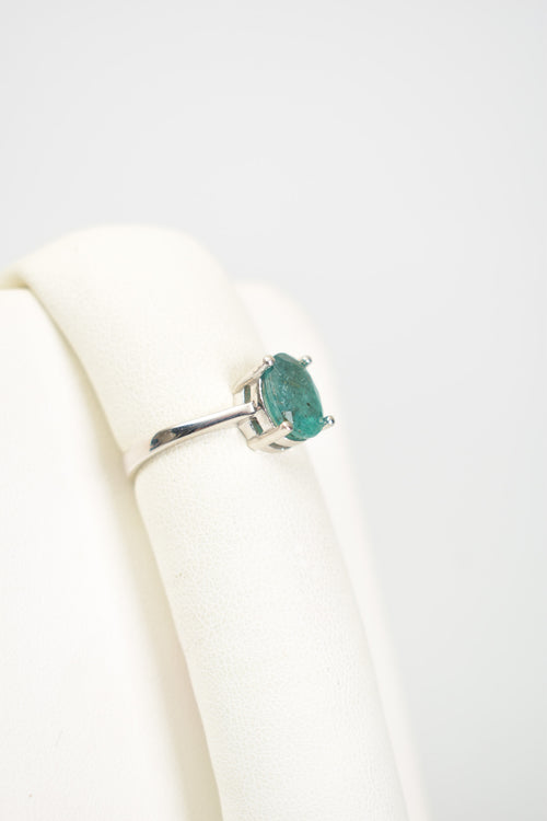 Emerald Natural Stone 925 Sterling Silver Ring