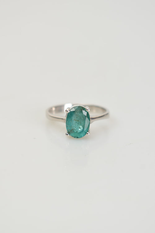 Emerald Natural Stone 925 Sterling Silver Ring