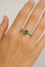 Zümrüt Doğal Taş 925 Ayar Gümüş Yüzük