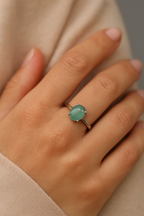 Zümrüt Doğal Taş 925 Ayar Gümüş Yüzük