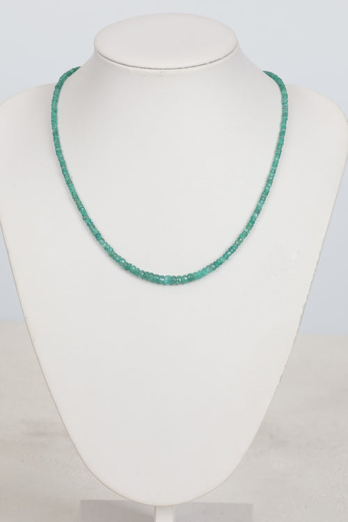 Zümrüt Doğal Taş Gümüş Kapama Süzme Kolye