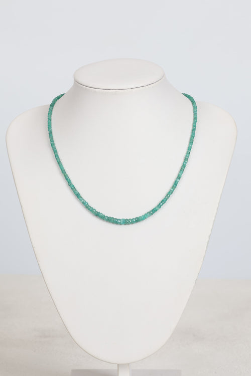 Zümrüt Doğal Taş Gümüş Kapama Süzme Kolye