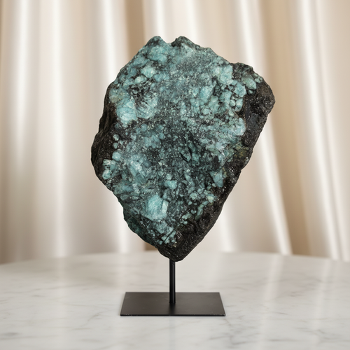 Zümrüt Doğal Taş Standlı Ham Parça