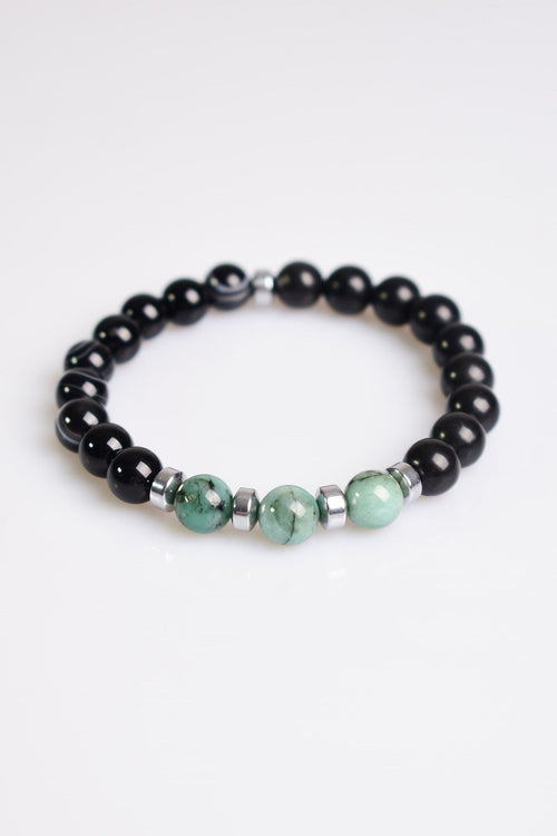 Zümrüt - Göz Akik Doğal Taş Unisex Bileklik