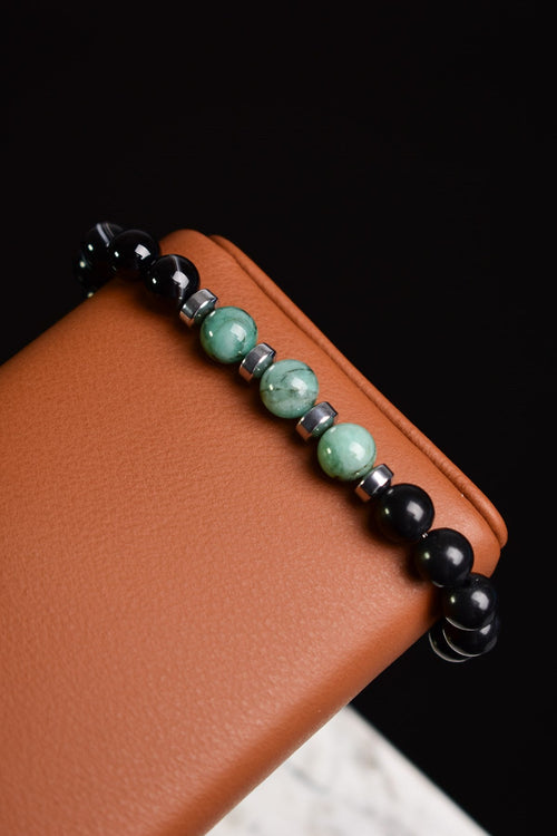 Zümrüt - Göz Akik Doğal Taş Unisex Bileklik