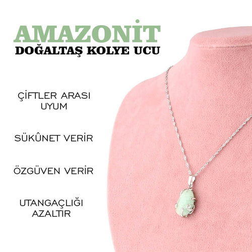 Amazonit Doğaltaş Kolye Ucu