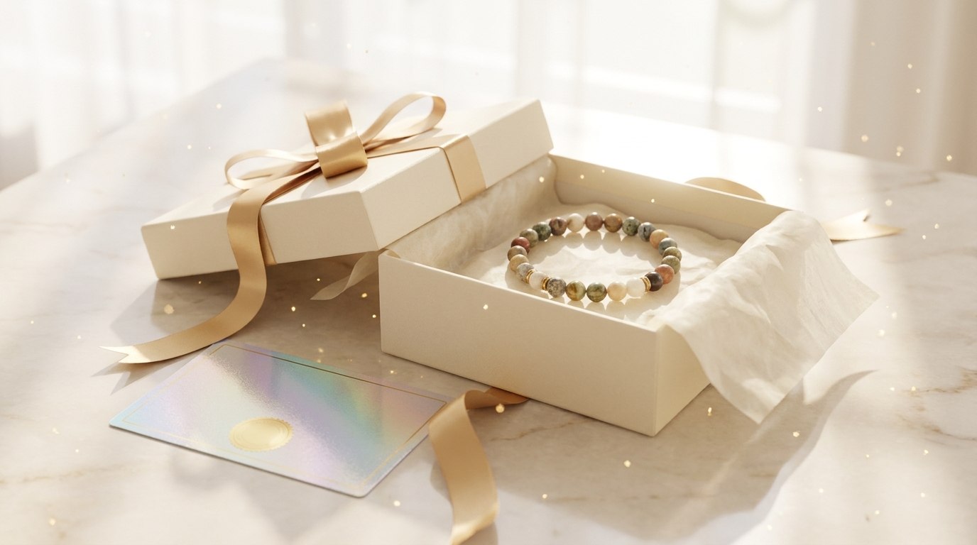 Safnaturel lüks paketleme — şık kutu ve hologramlı sertifika