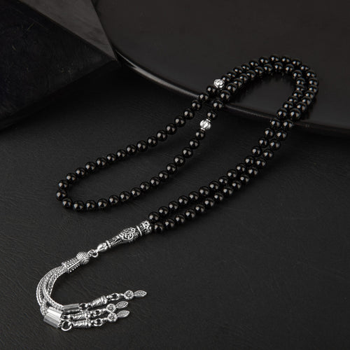 Siyah Turmalin Doğal Taş Tesbih 99luk - 6mm