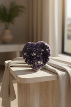 Ametist Doğal Taş Kalp Model Parça | Safnaturel