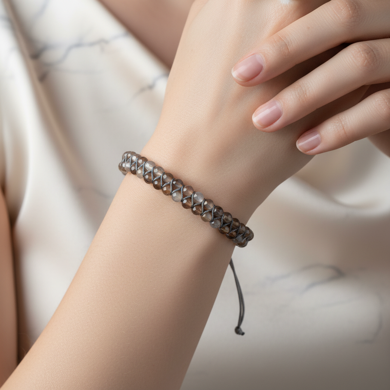 Botswana Akiği 3-4 mm Çift Sıra Doğal Taş Bileklik – Unisex El İşçiliği - Görsel 1 - Safnaturel