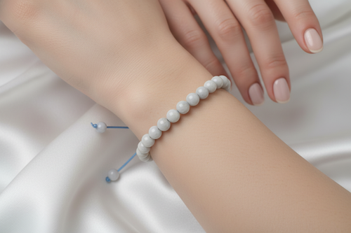 Mavi Akik 6 mm Merdiven Kapama Doğal Taş Bileklik – El İşçiliği