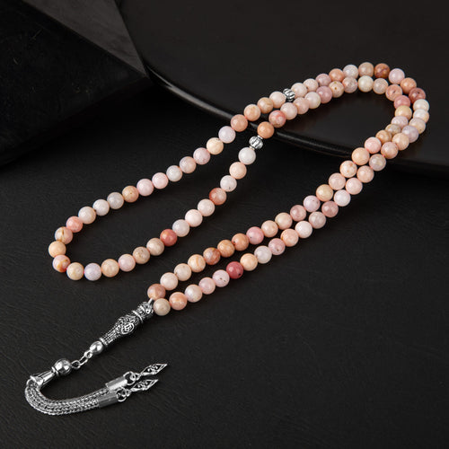 Opal Pembe Doğal Taş Tesbih 99luk - 6mm